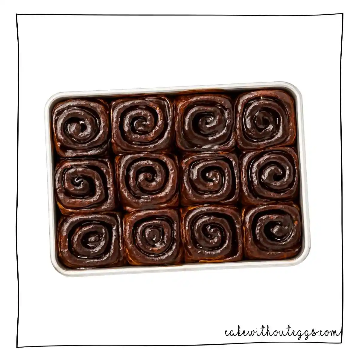 Eggless Chocolate Cinnamon Rolls – Gooey, Glazed, and Vegan-Friendly