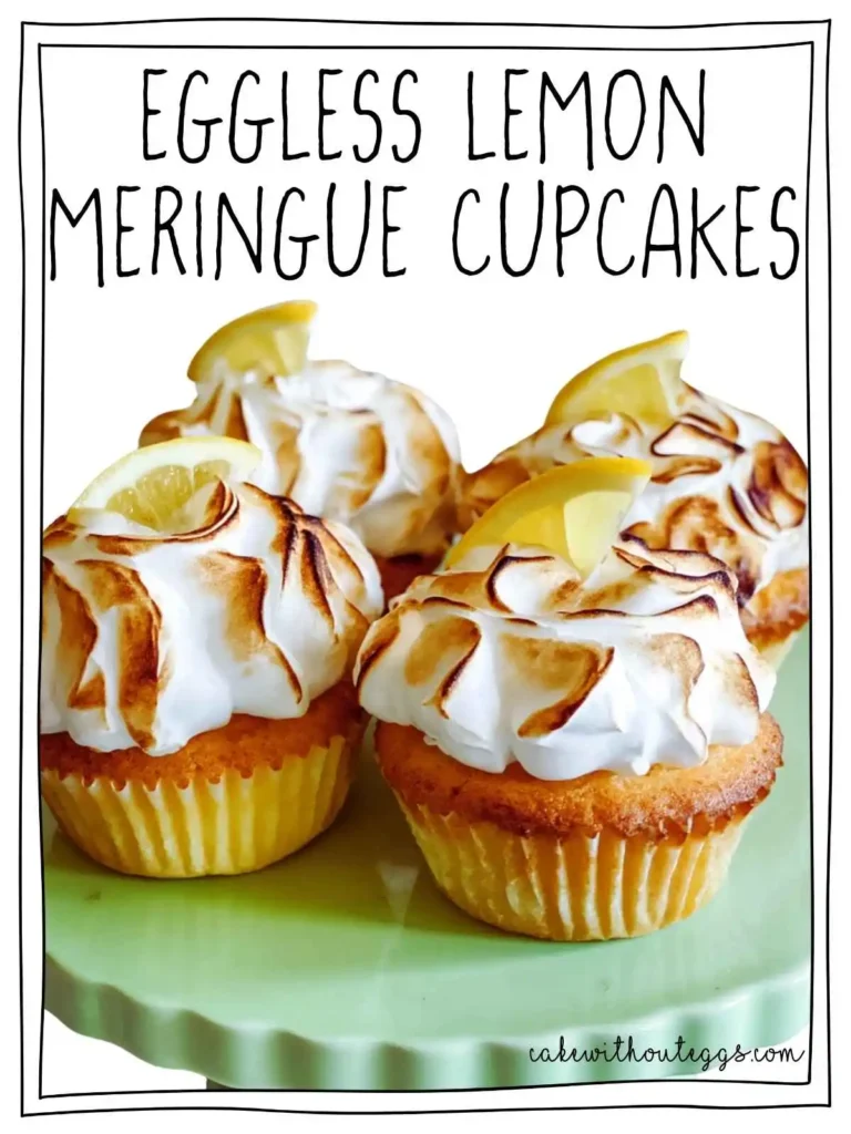 Eggless Lemon Meringue Cupcakes with toasted meringue topping